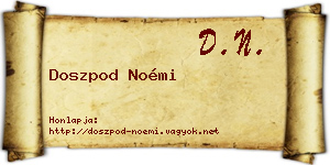 Doszpod Noémi névjegykártya